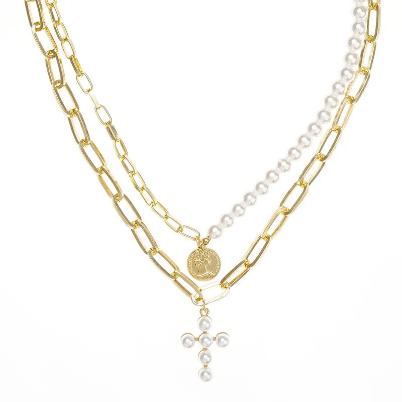 Heritage Pearls Cross Necklace image 2