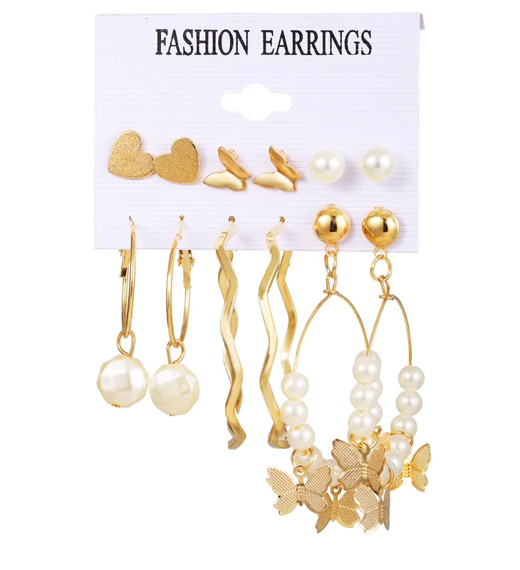 Classic Alloy Geometric Earrings Set image 0