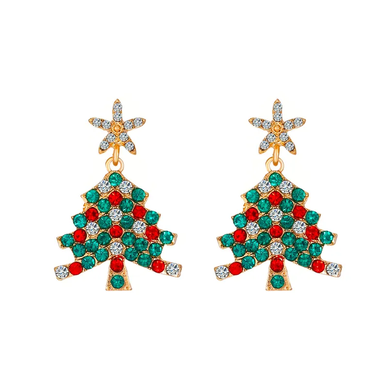Adorable Christmas Tree Ear Studs for Women - Festive Gold Earrings image 0