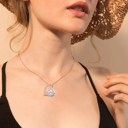 Rhinestones Bunny Heartfelt Charm Necklace image 0