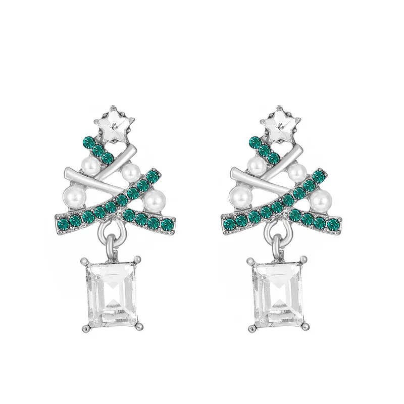 Christmas Tree Ear Studs Cute Gold & Silver Alloy Earrings image 2