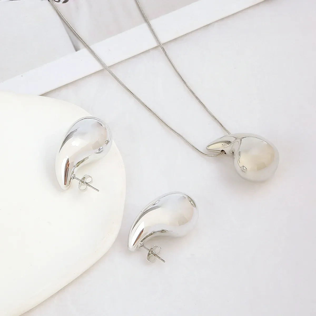 18K Gold and Sterling Silver Plated Water Droplets Jewellery Set image 1