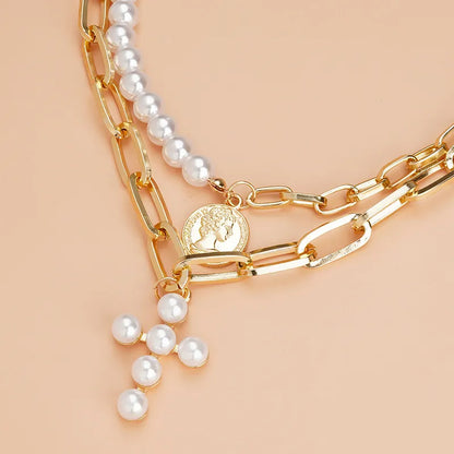 Heritage Pearls Cross Necklace image 3