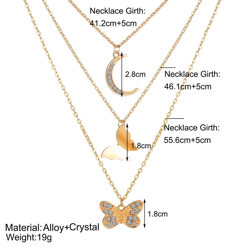 Rhinestone Three-layer Necklace With free Gift Box image 6