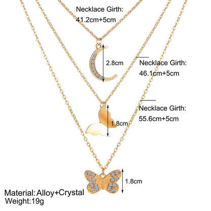 Rhinestone Three-layer Necklace With free Gift Box image 6