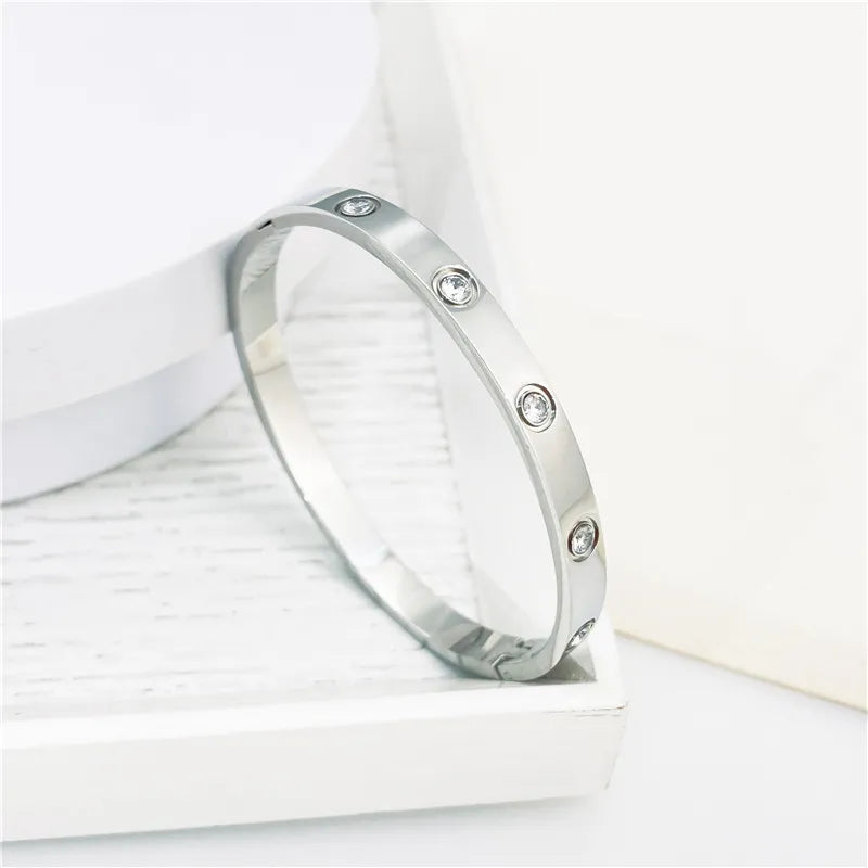 Sublime Circle Bangle Bracelets - Silver Plated image