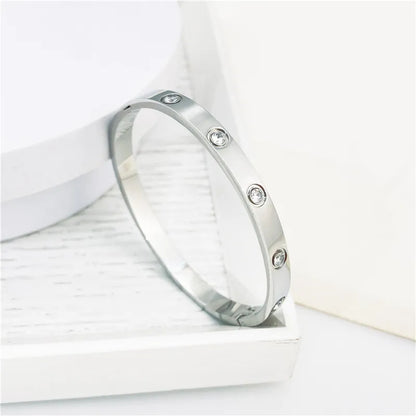 Sublime Circle Bangle Bracelets - Silver Plated image
