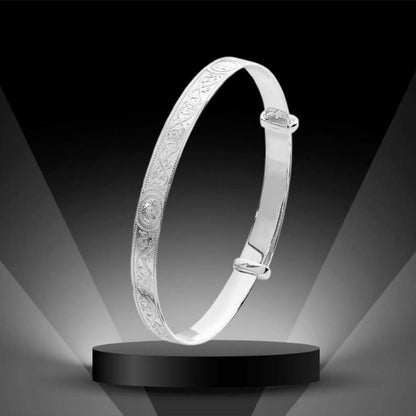 Kids Celtic Christening Baby Bangle - Sterling Silver Baby Bracelet, Personalised Celtic Jewellery, Custom Children’s Gift image 0
