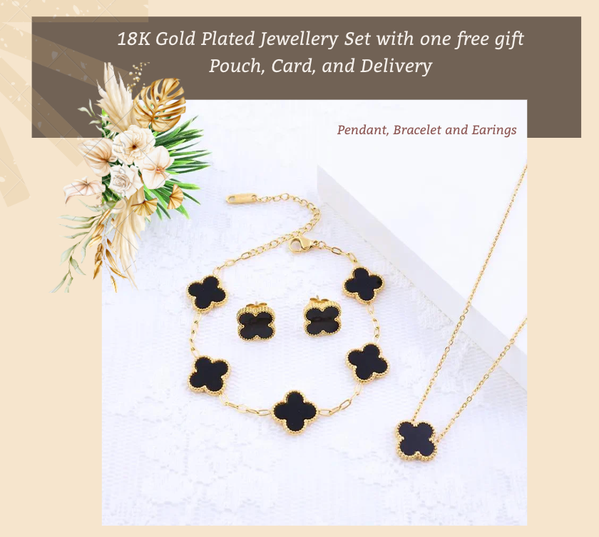 Black Clover Set - 18K Gold Plated image 1