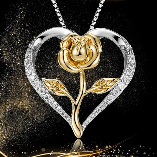 Rhinestone Love Glow pendant Necklace image 0