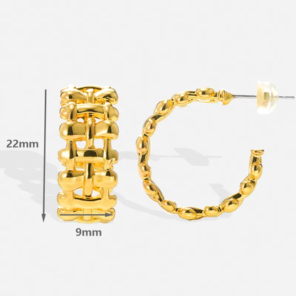 Vintage Style Geometric 18K Gold Plated Stainless Steel Earrings image 2