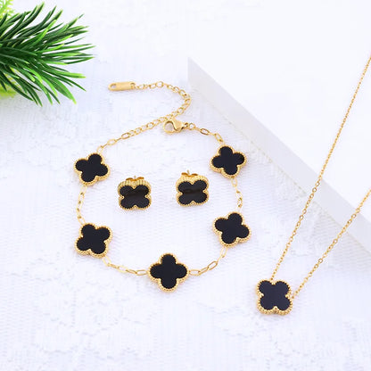 Black Clover Set - 18K Gold Plated image 0