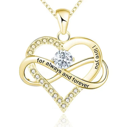 Radiant Birthstone heart shape Love Necklace Pendant - Gold Plated image