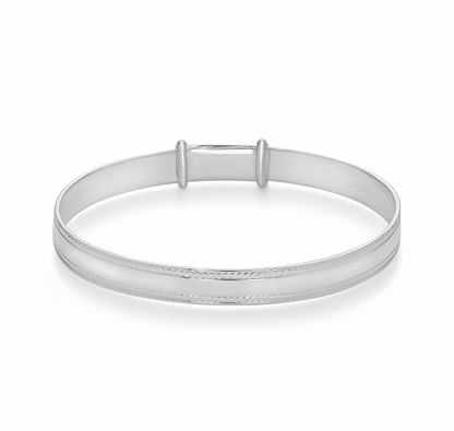 Sterling Silver Baby Bangle – Pattern Baby Bracelet, Baby Jewellery Gift