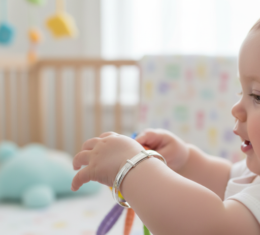 Sterling Silver Baby Bangle – Pattern Baby Bracelet, Baby Jewellery Gift