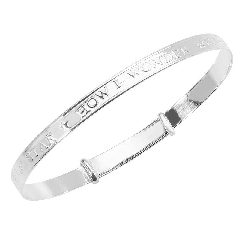 Sterling Silver Twinkle Little Star Baby Bangle – Baby Bracelet | Baby Bangles Gift