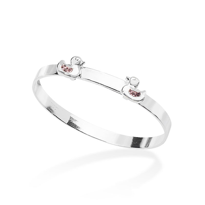 Sterling Silver Kids Duck Baby Bangle – Baby Bracelet | Baby Jewellery Gift