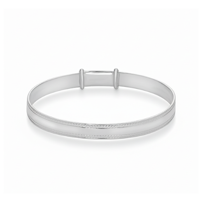 Sterling Silver Baby Bangle – Pattern Baby Bracelet, Baby Jewellery Gift