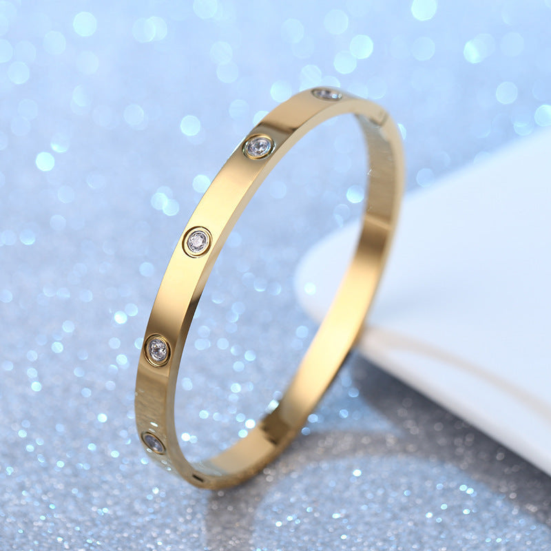 Sublime Circle Bangle Bracelets - Gold Plated image