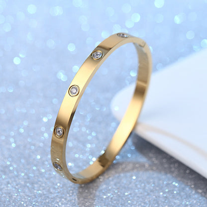 Sublime Circle Bangle Bracelets - Gold Plated image