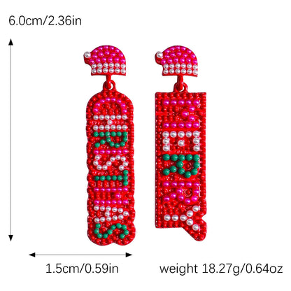 Christmas Pearl Inlay Gold Plated Drop Earrings image 4