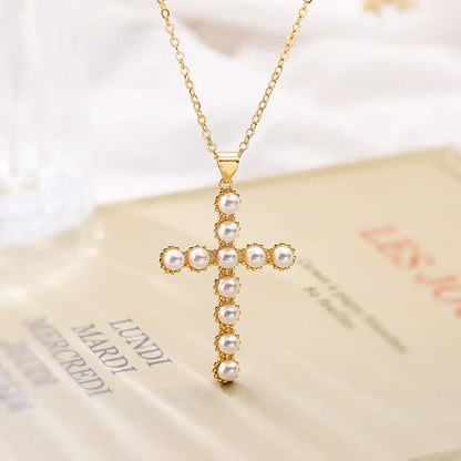 Eternal Intersection Pearl Charm Pendant Necklace image 0