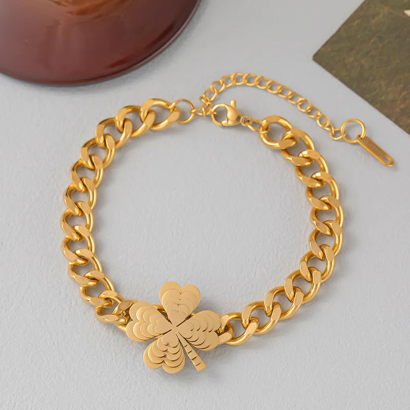 Charm Four Leaf Clover Bracelet image 1