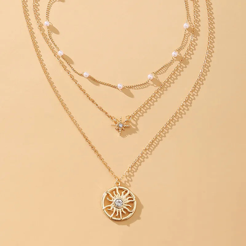 Sunburst Pearl Multilayer Necklace image 0