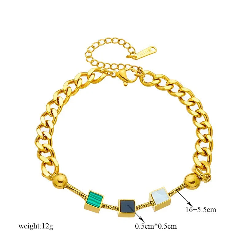 Pentagram Round Square Bracelet image 1