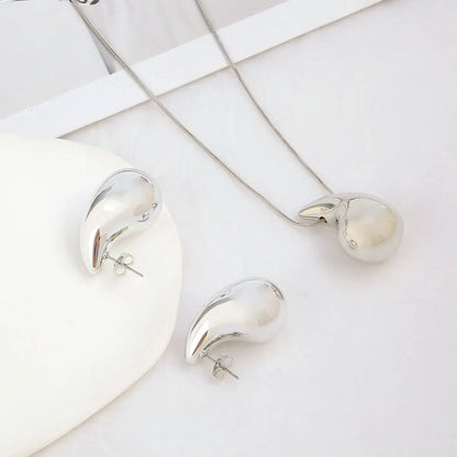 18K Gold and Sterling Silver Plated Water Droplets Jewellery Set image 1