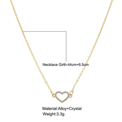 Regal Flutter European Rhinestone heart shape Necklace image 5