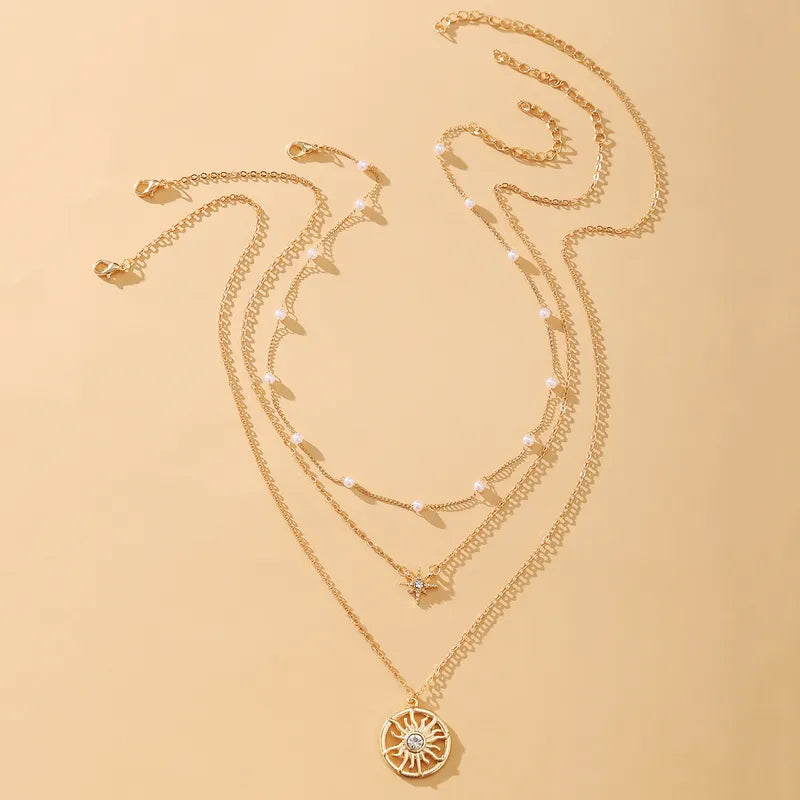 Sunburst Pearl Multilayer Necklace image 2