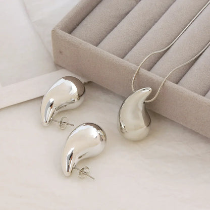 18K Gold and Sterling Silver Plated Water Droplets Jewellery Set image 3